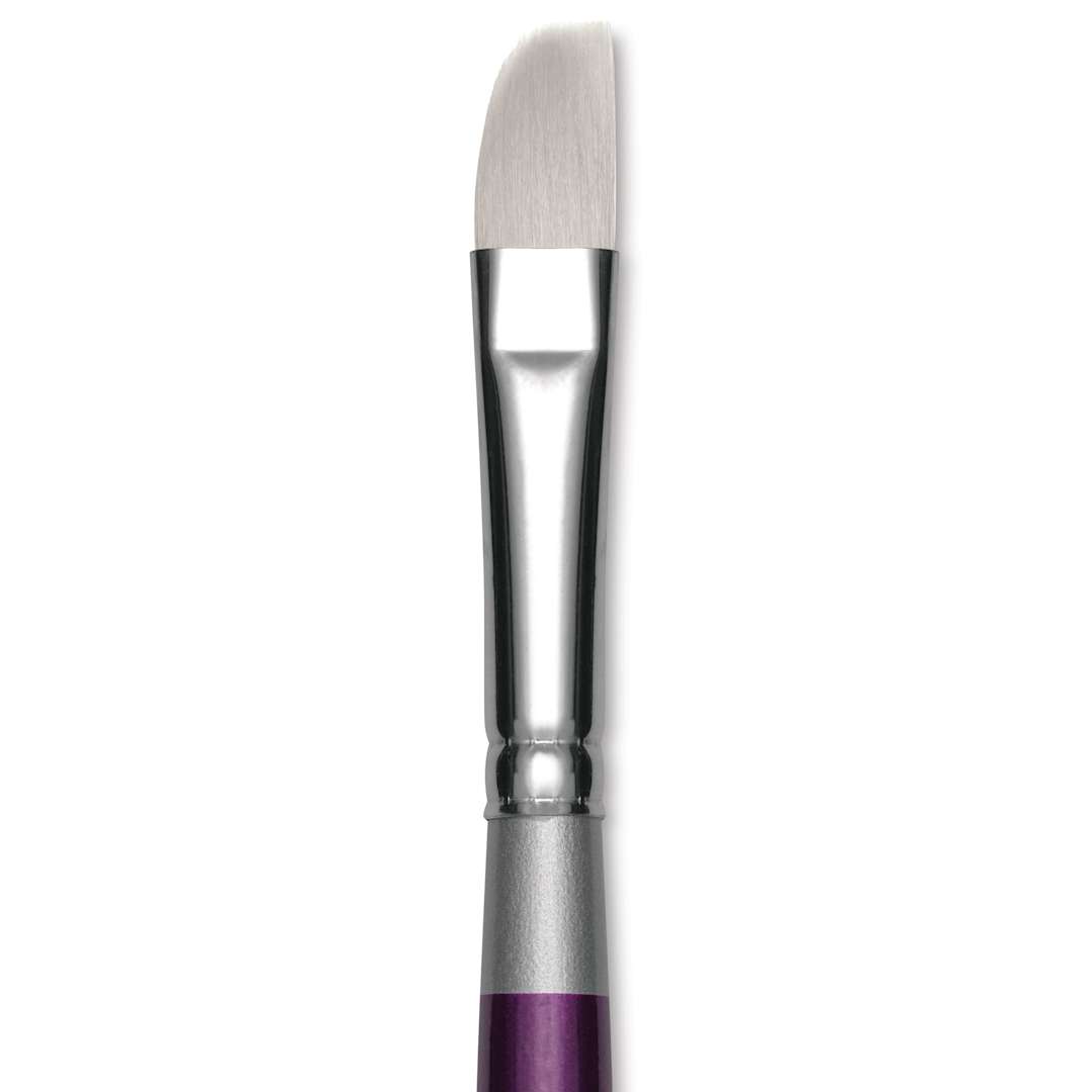 Open in modal - Silver Brush Silver Silk 88 Synthetic Brush - Short Handle, Soft Curve, Size 12, close-up