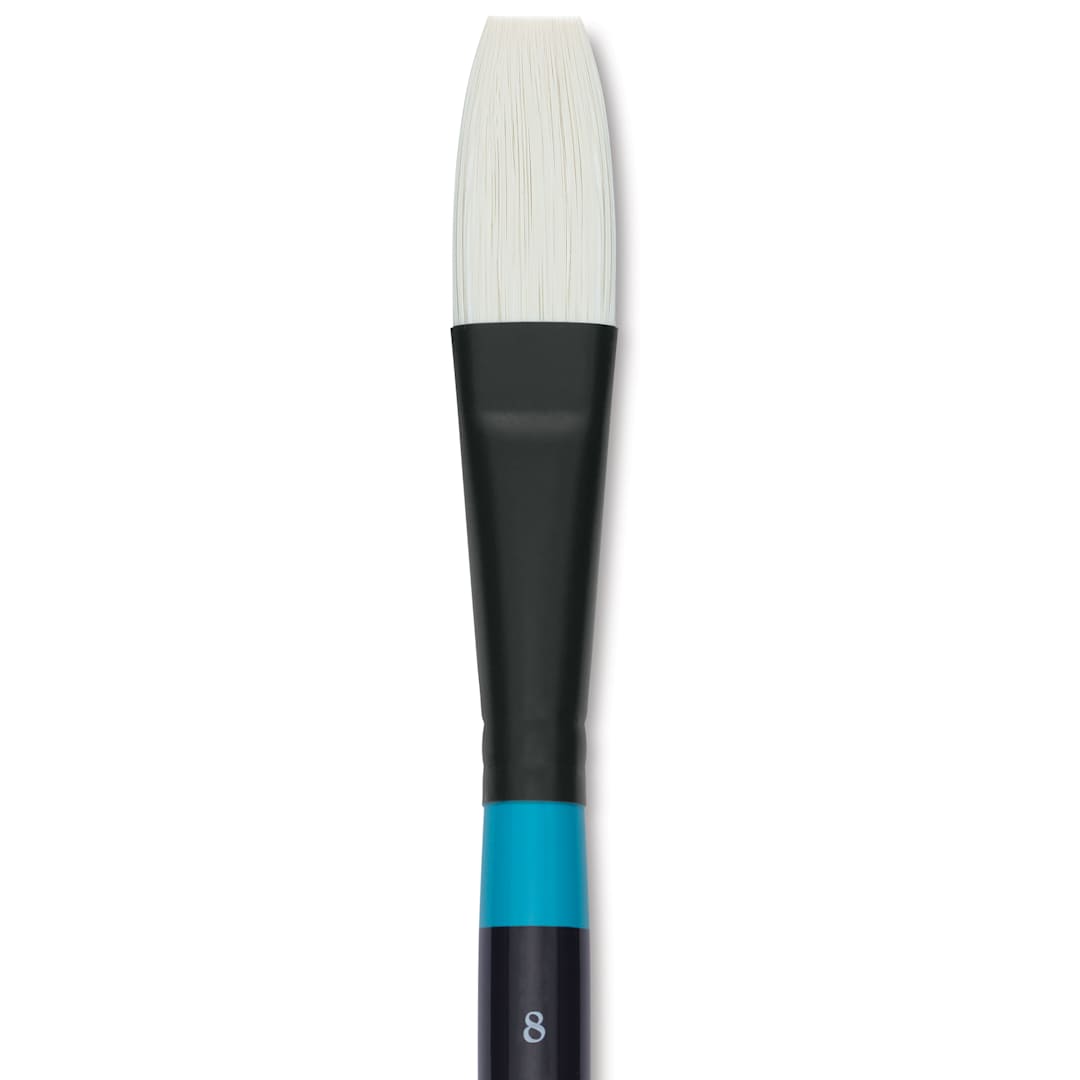 Open in modal - Princeton Series 6500 Aspen Synthetic Brush - Short Handle, Flat, Size 8, close-up