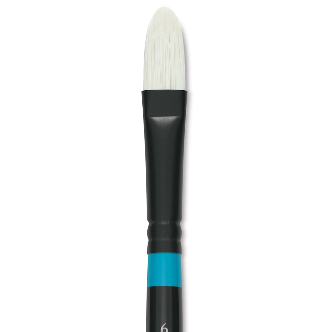 Open in modal - Princeton Series 6500 Aspen Synthetic Brush - Short Handle, Filbert, Size 6, close-up