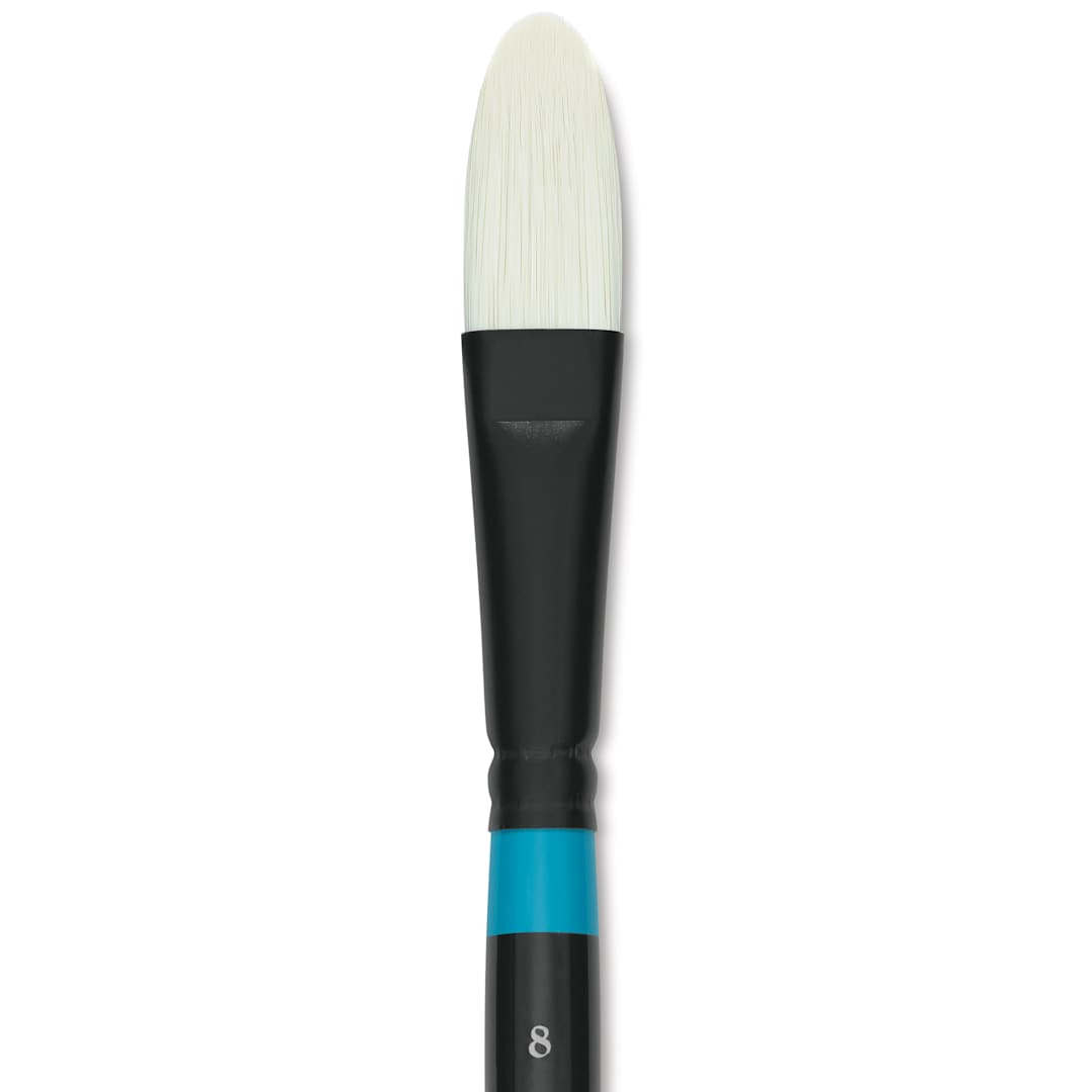 Open in modal - Princeton Series 6500 Aspen Synthetic Brush - Short Handle, Filbert, Size 8, close-up
