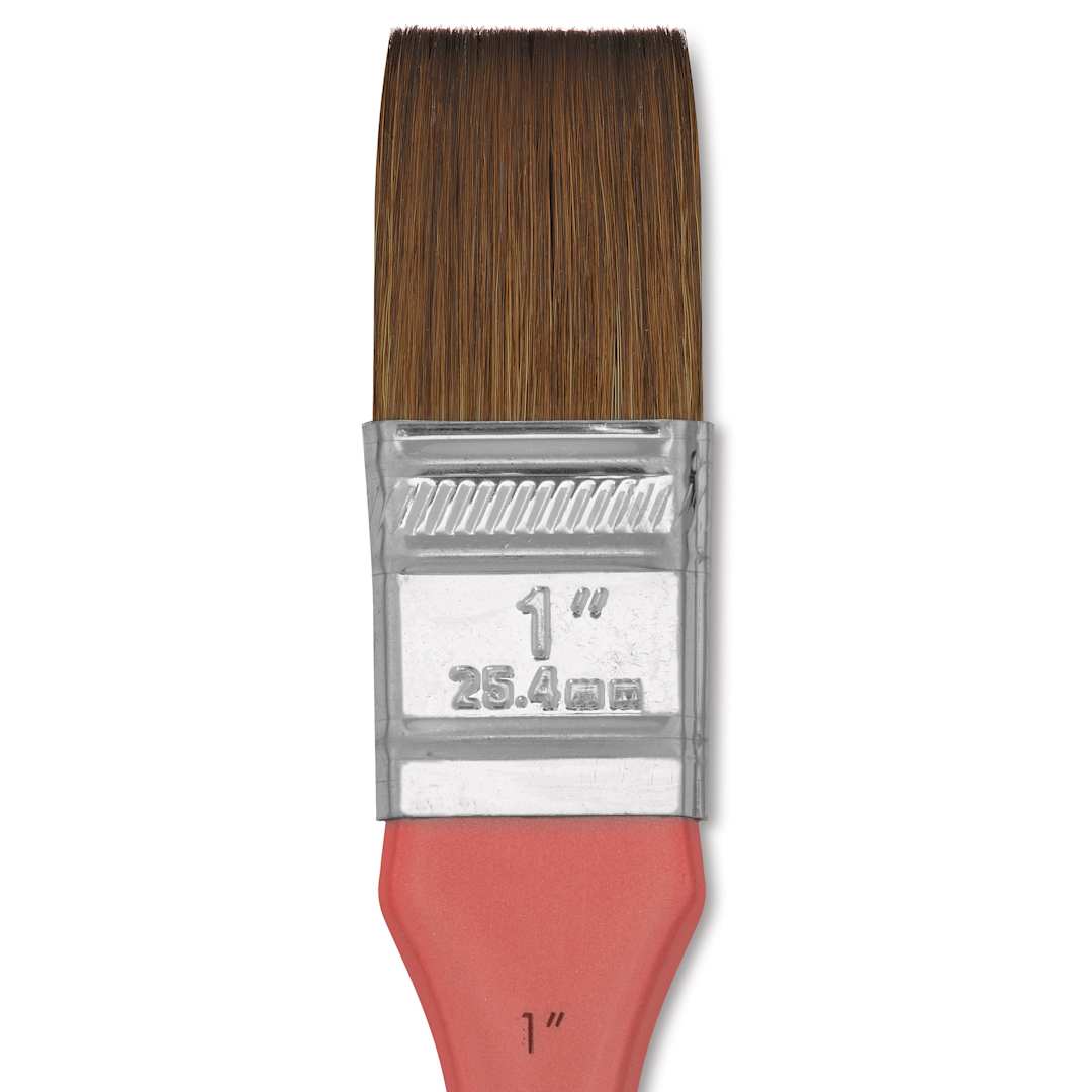 Open in modal - Dynasty Water Lily Watercolor Brush - Short Handle, Flat Wash, Size 1", close-up