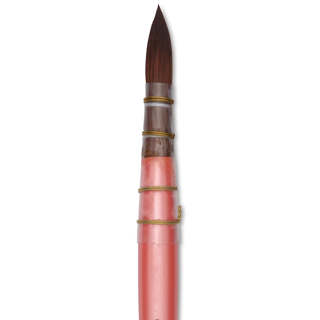 Open in modal - Dynasty Water Lily Watercolor Brush - Short Handle, Quill, Size 0, close-up