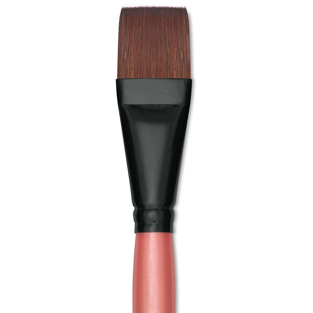 Open in modal - Dynasty Water Lily Watercolor Brush - Short Handle, Flat, Size 1", close-up