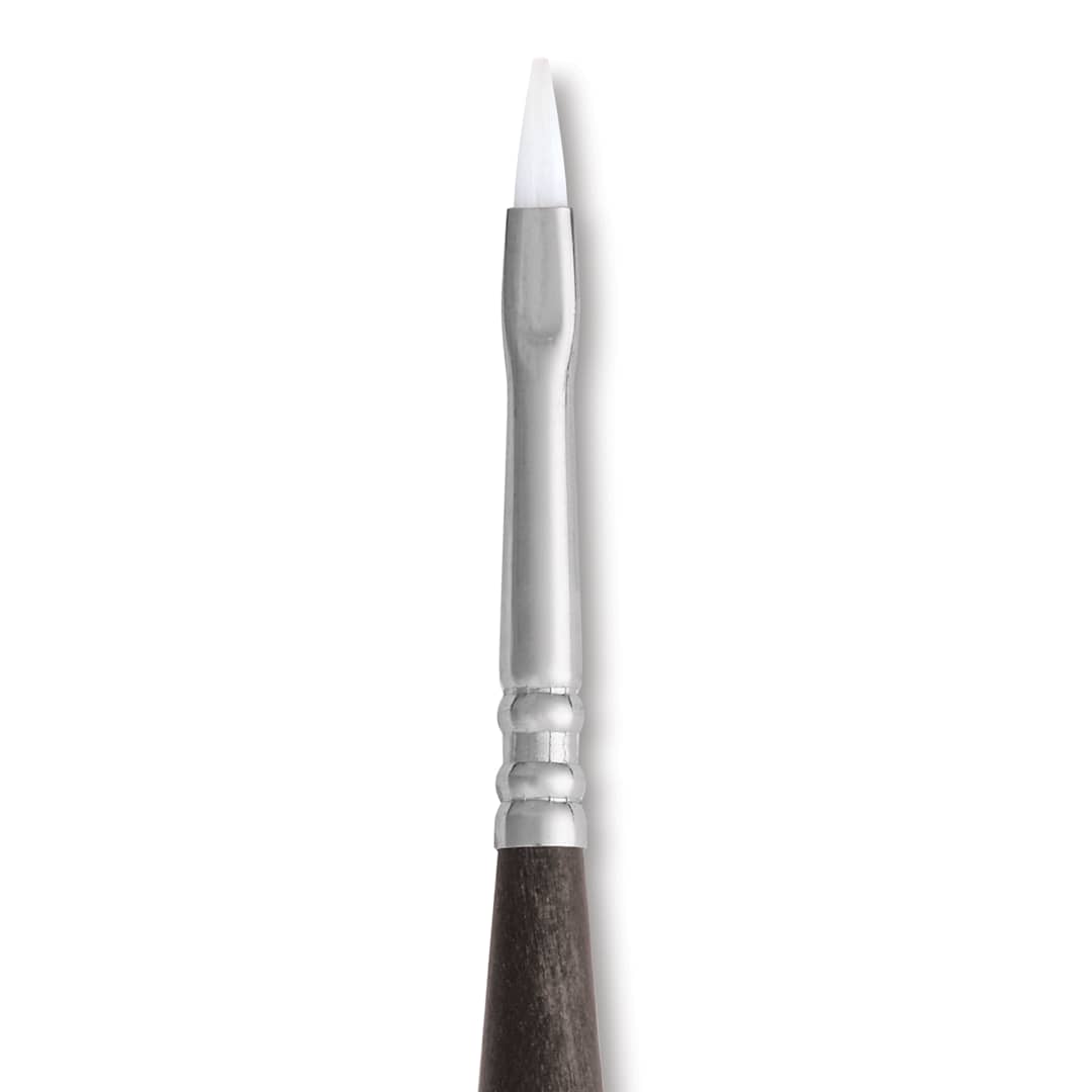 Open in modal - Escoda Perla Toray White Synthetic Travel Brush - Bright, Short Handle, Size 2, close-up