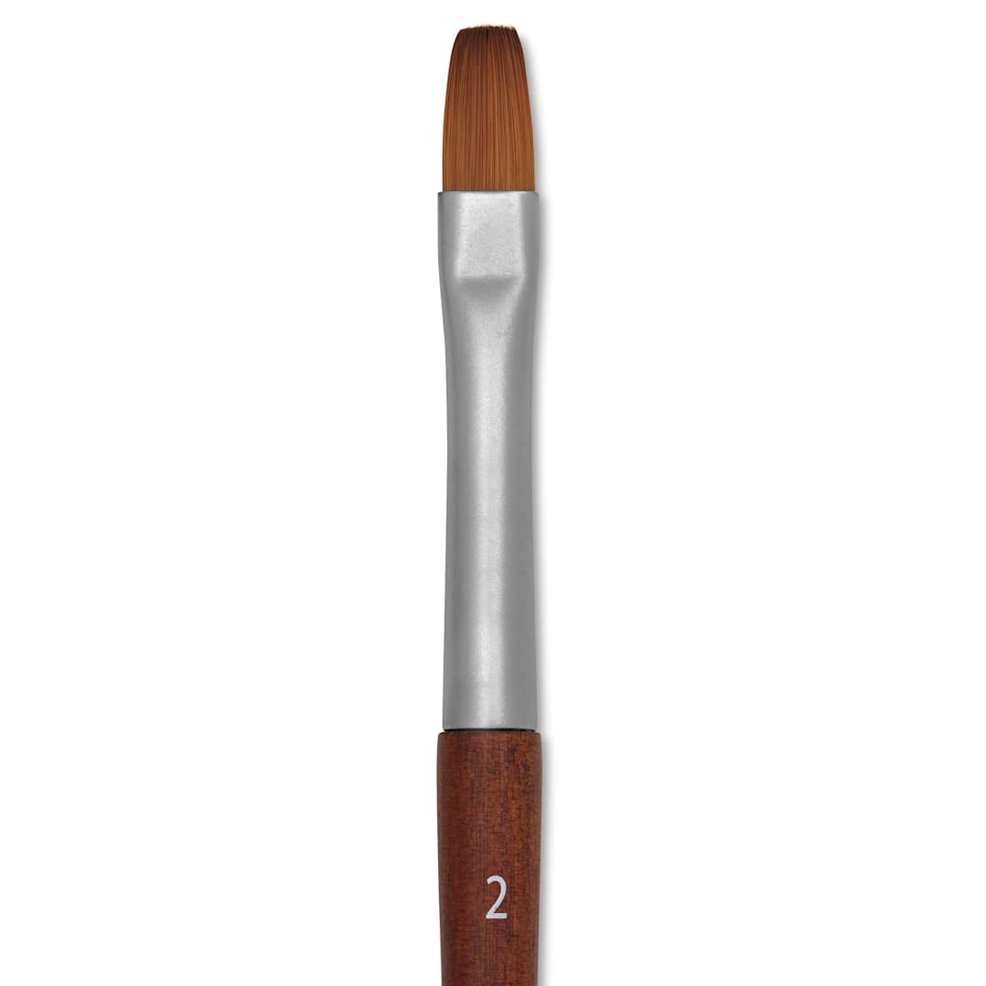 Open in modal - Raphaël Precision Mini Brush - Flat, Short Handle, Size 2, close-up