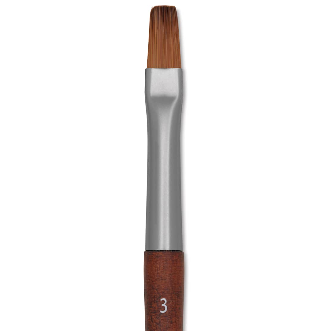 Open in modal - Raphaël Precision Mini Brush - Flat, Short Handle, Size 3, close-up