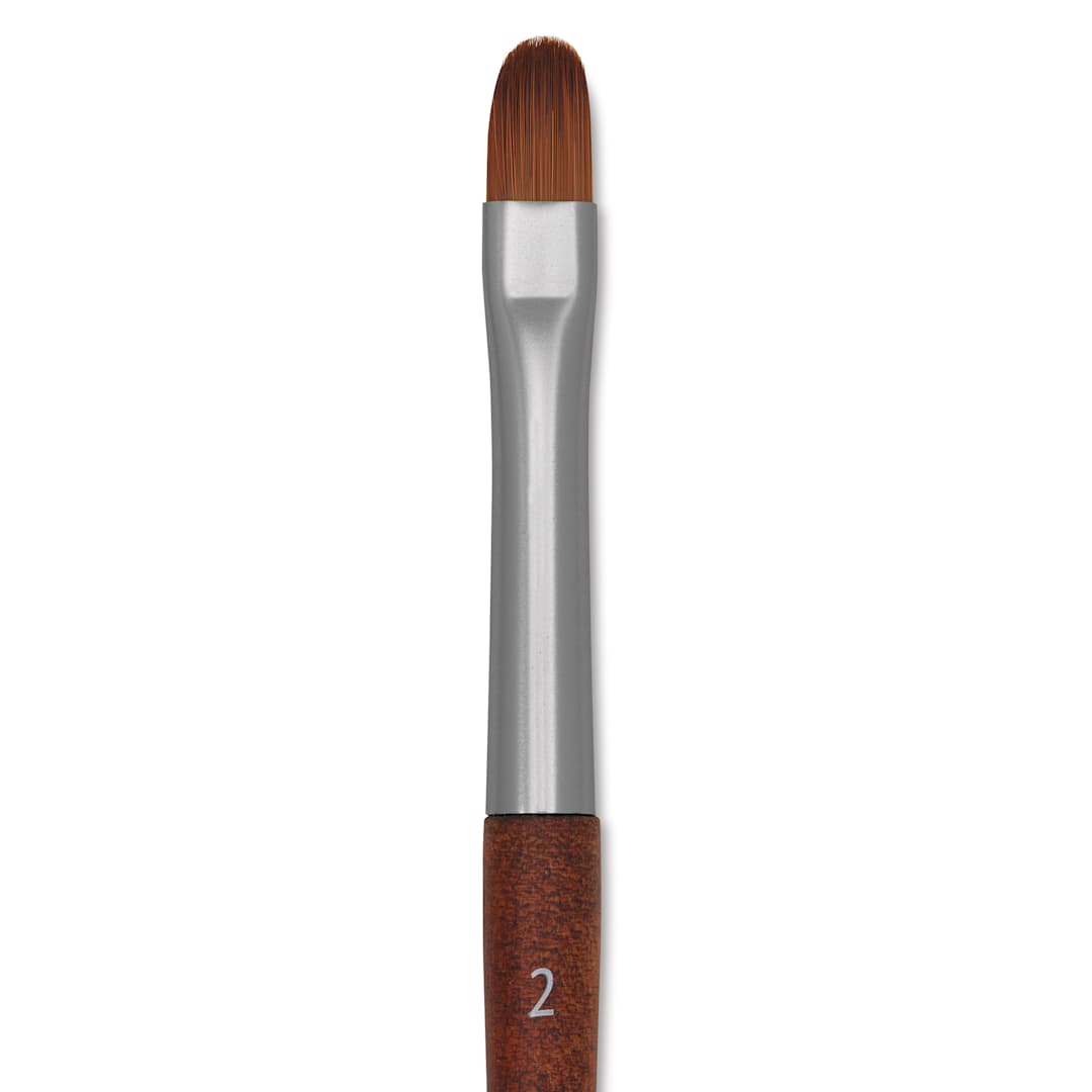 Open in modal - Raphaël Precision Mini Brush - Filbert, Short Handle, Size 2, close-up