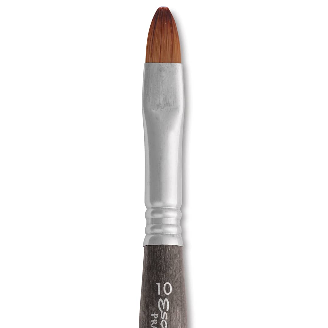 Open in modal - Escoda Prado Tame Synthetic Travel Brush - Bright, Short Handle, Size 10, close-up