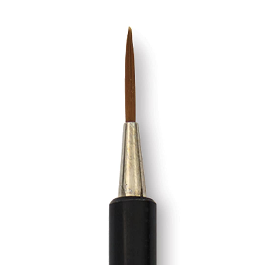 Open in modal - Yasutomo Fusion Synthetic Brush - Round, Short Handle, Size 1, close-up