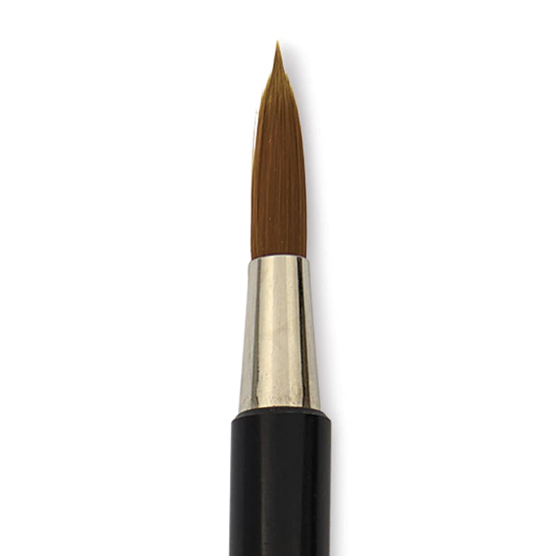 Open in modal - Yasutomo Fusion Synthetic Brush - Round, Short Handle, Size 4, close-up