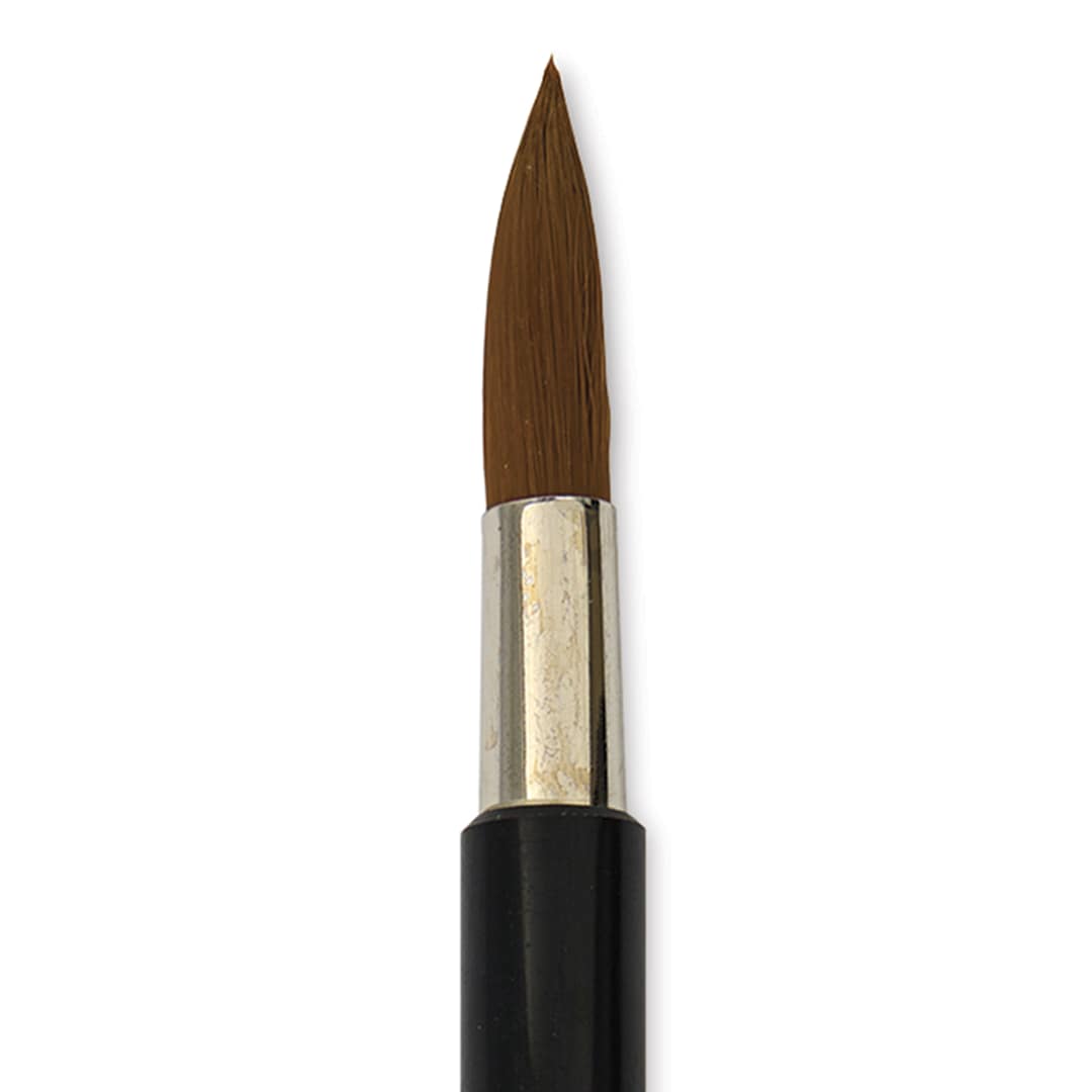 Open in modal - Yasutomo Fusion Synthetic Brush - Round, Short Handle, Size 5, close-up