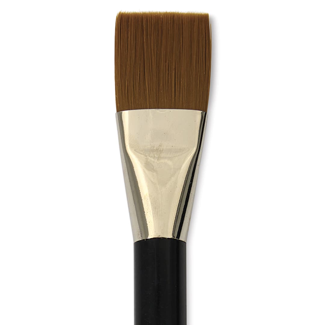 Open in modal - Yasutomo Fusion Synthetic Brush - Flat, Short Handle, Size 1", close-up