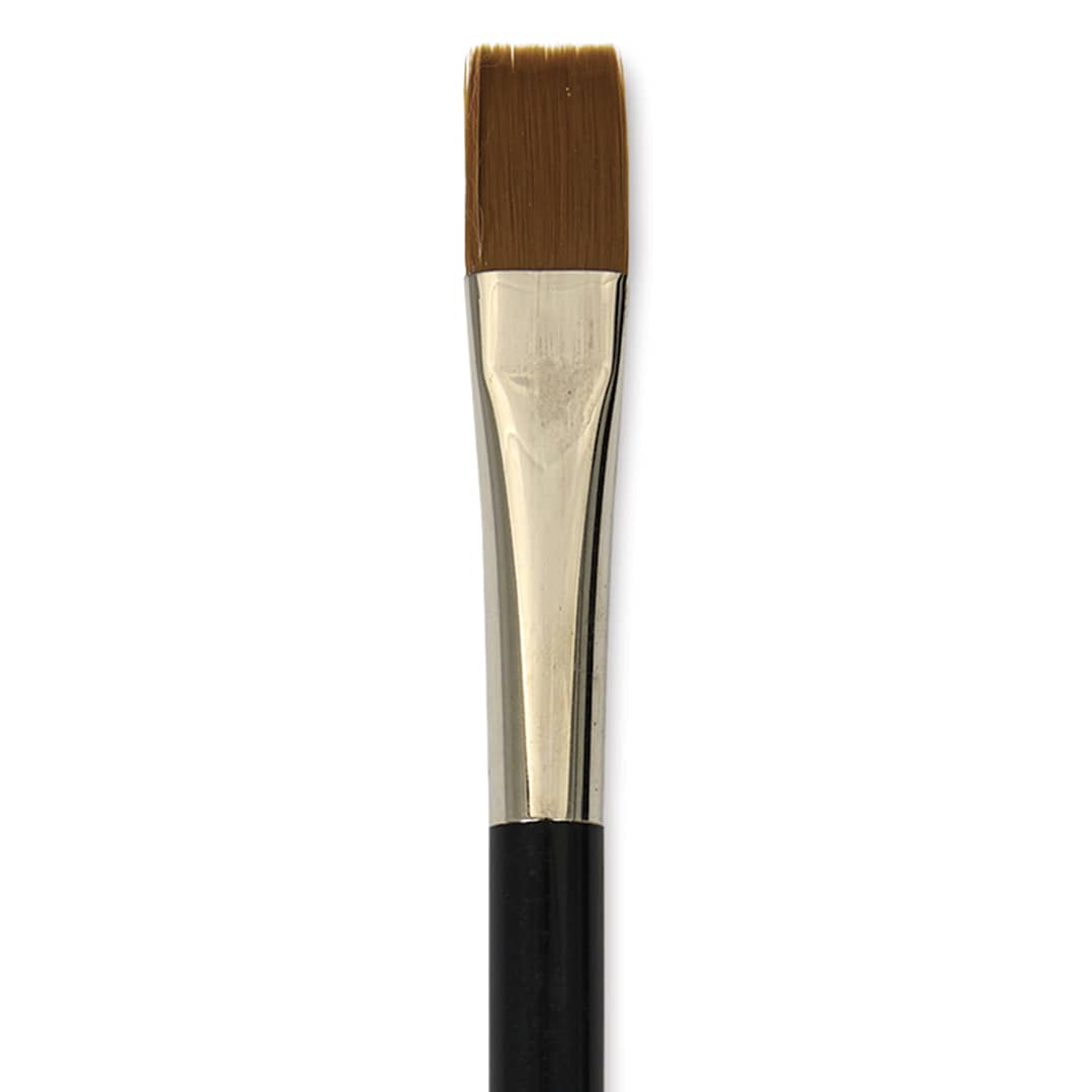 Open in modal - Yasutomo Fusion Synthetic Brush - Flat, Short Handle, Size 1/2", close-up