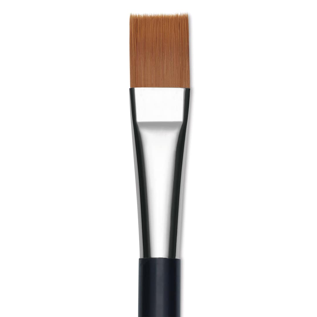 Open in modal - Yasutomo Fusion Synthetic Brush - Flat, Short Handle, Size 3/4", close-up