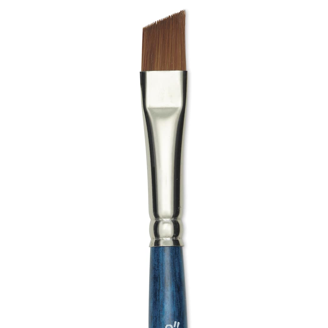 Open in modal - Silver Brush BelleAqua Brush - Angle, Short Handle, Size 3/8", close-up