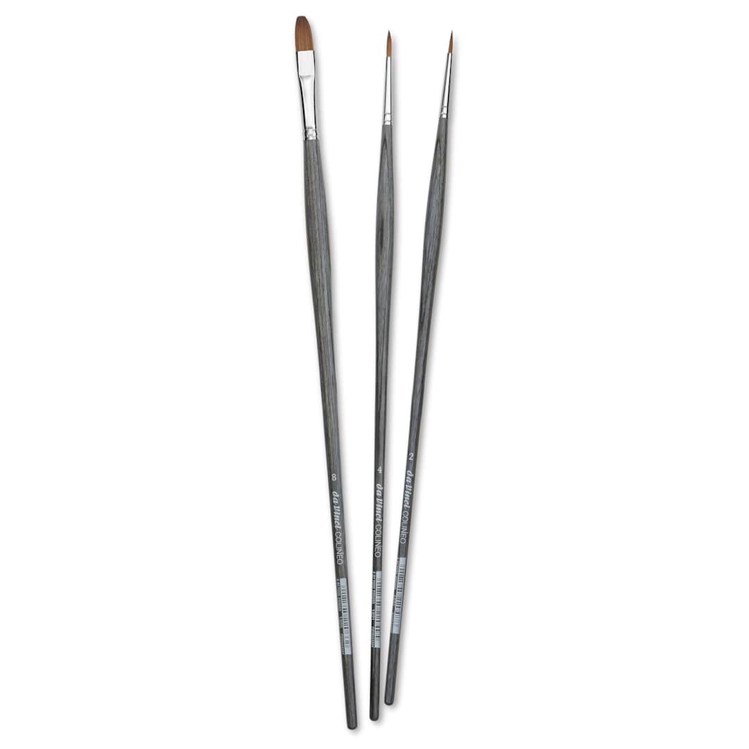 Open in modal - Da Vinci Colineo Synthetic Kolinsky Sable Brushes - Set of 3, Long Handle, Set 4037