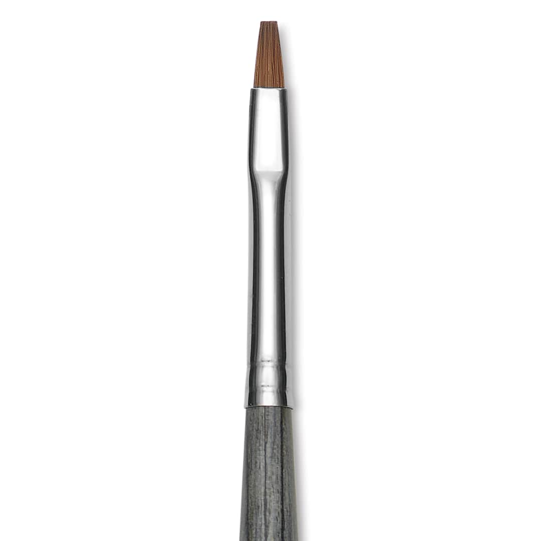 Open in modal - Da Vinci Colineo Synthetic Kolinsky Sable Brush - Flat, Size 0, Long Handle, close-up