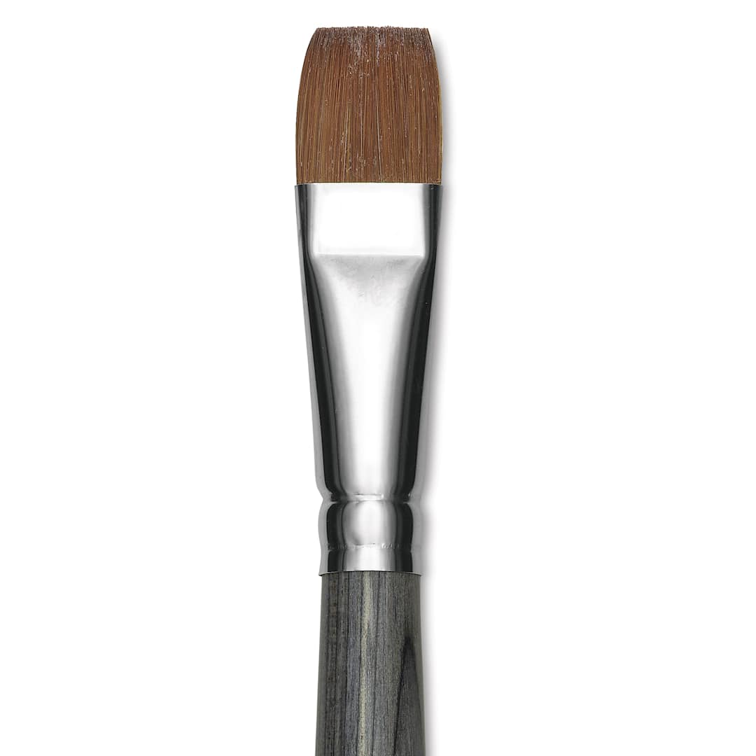 Open in modal - Da Vinci Colineo Synthetic Kolinsky Sable Brush - Flat, Size 16, Long Handle, close-up