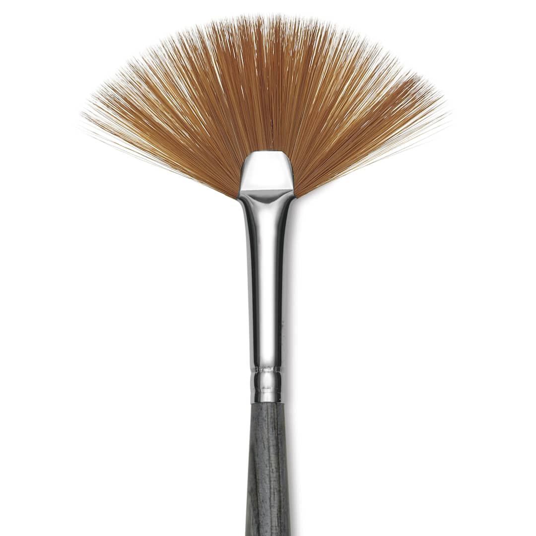 Open in modal - Da Vinci Colineo Synthetic Kolinsky Sable Brush - Fan, Size 3, Long Handle, close-up