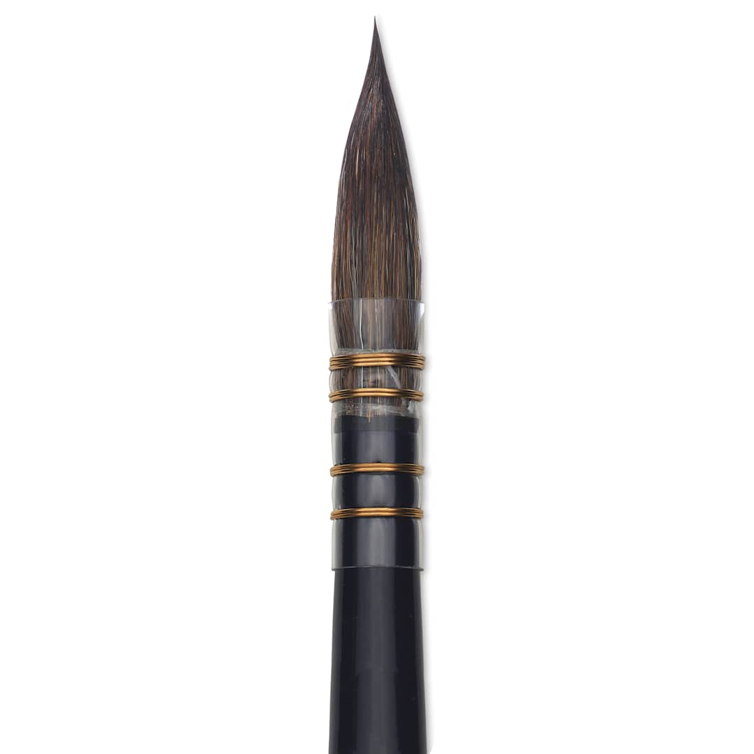 Open in modal - Da Vinci Cosmotop Sable Mix B Brush - Round Wash, Short Handle, Size 4, close-up