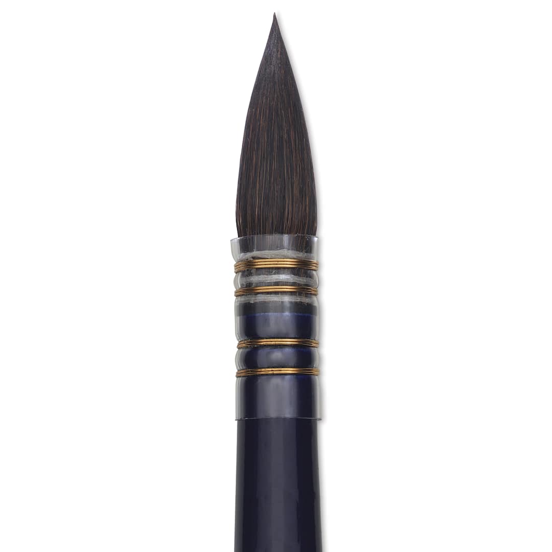 Open in modal - Da Vinci Cosmotop Sable Mix B Brush - Round Wash, Short Handle, Size 6, close-up