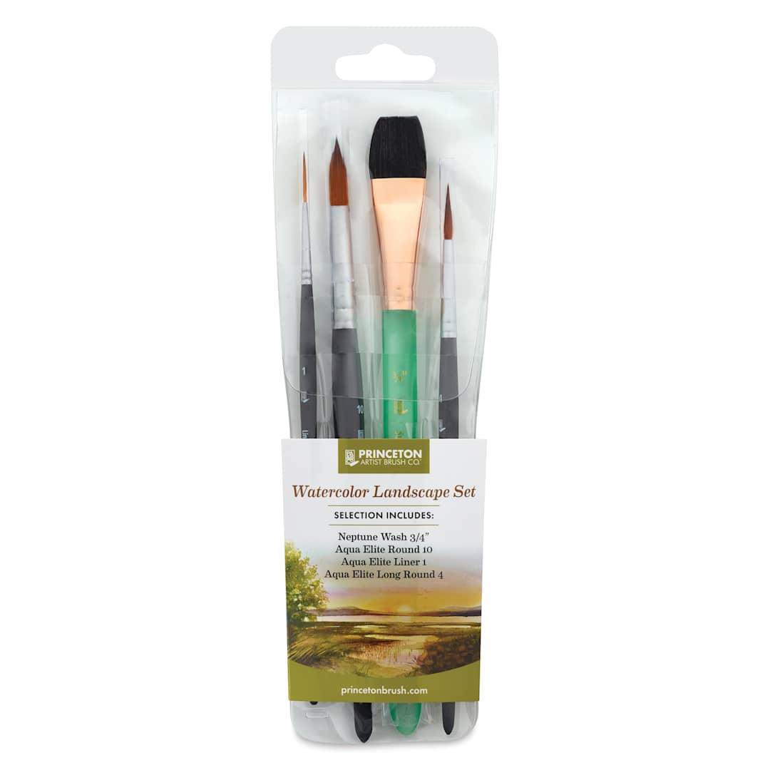 Open in modal - Princeton Watercolor Landscape Brush - Set of 4, front of the packaging