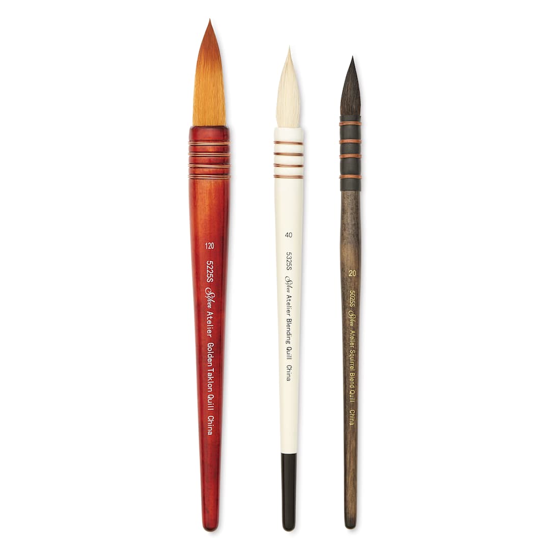 Open in modal - Silver Brush Silver Atelier Quill Set - Blick Exclusive! Set of 3