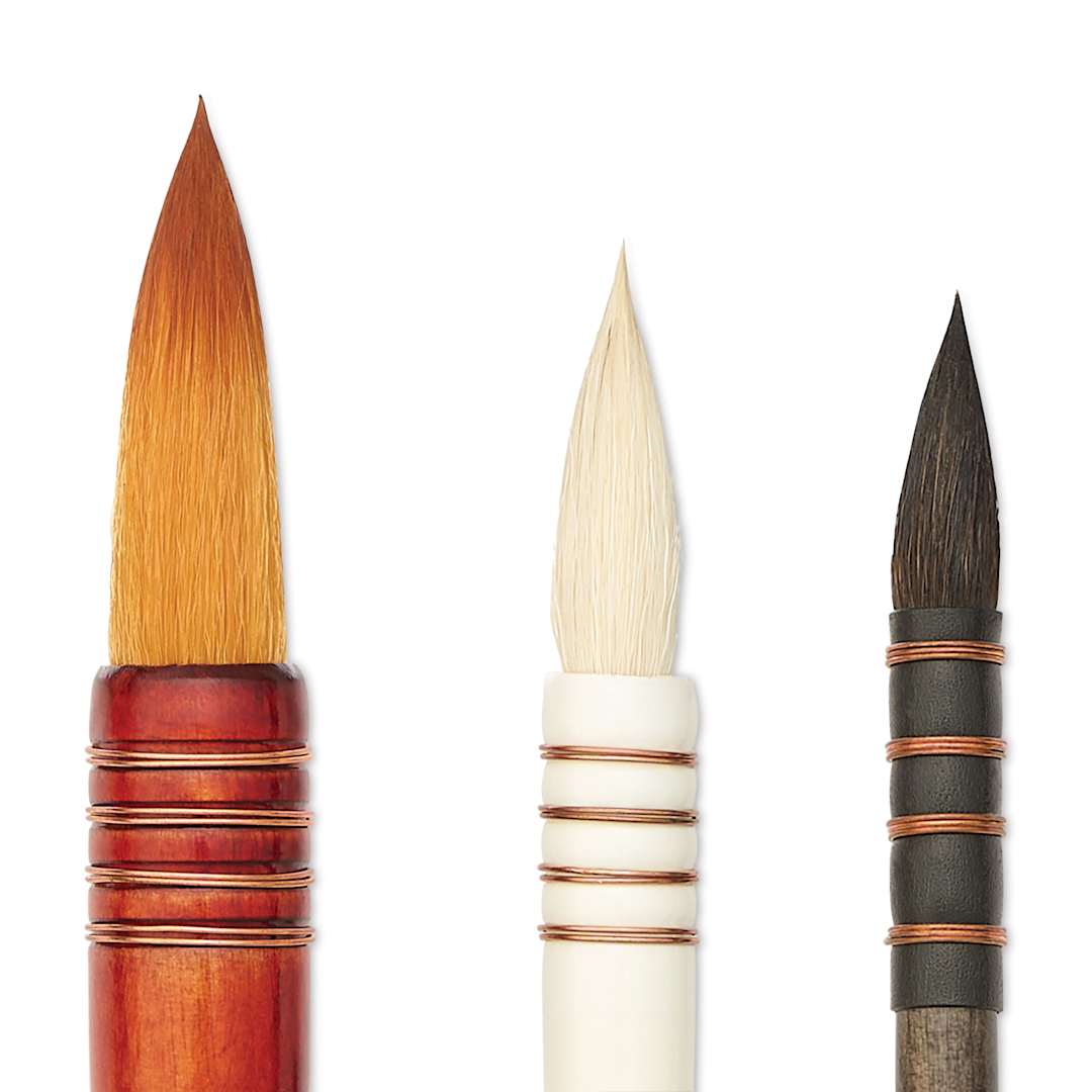 Open in modal - Silver Brush Silver Atelier Quill Set - Blick Exclusive! Set of 3, close up