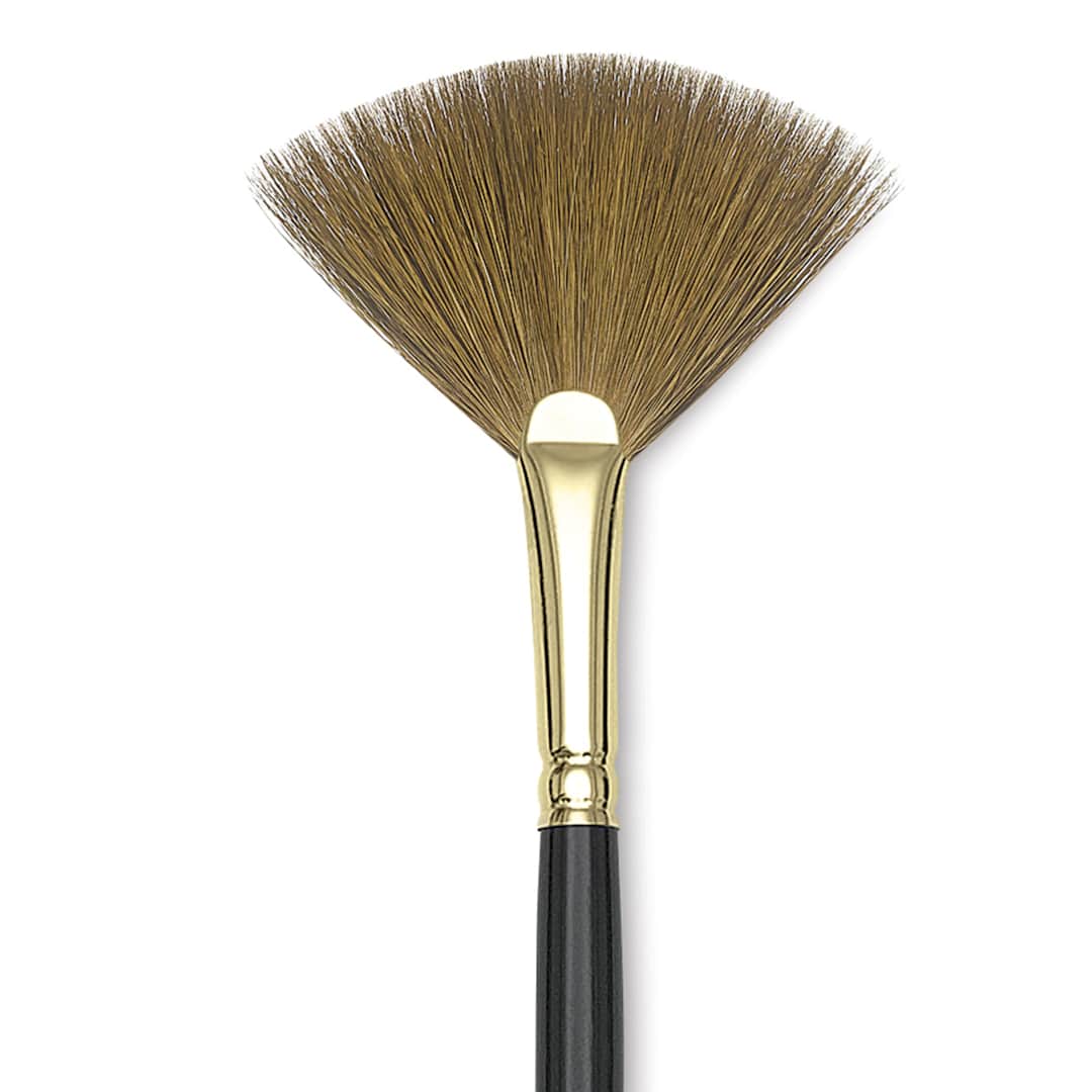 Open in modal - Silver Brush Renaissance Red Sable Brush - Fan, Long Handle, Size 4 close up