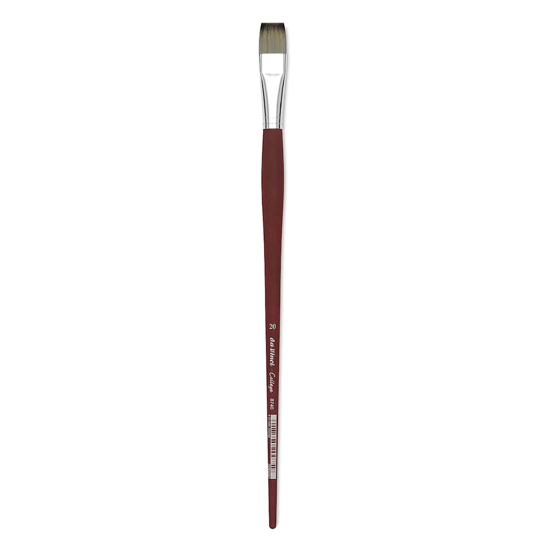 Open in modal - Da Vinci College Synthetic Brush - Bright, Long Handle, Size 20