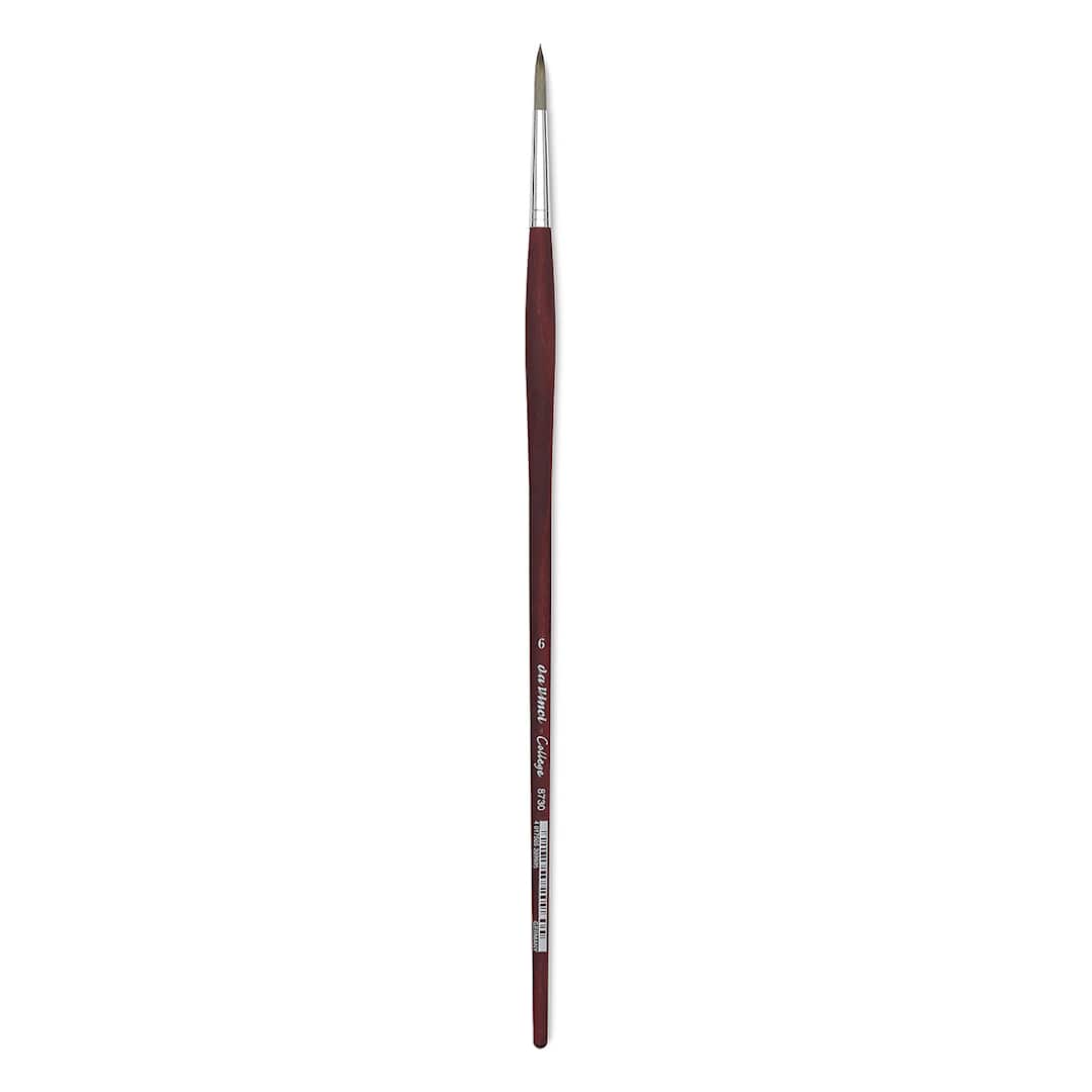 Open in modal - Da Vinci College Synthetic Brush - Round, Long Handle, Size 6