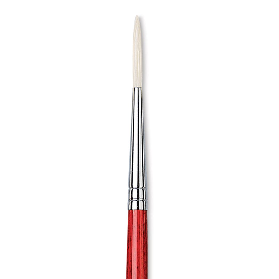 Open in modal - Da Vinci Maestro 2 Hog Bristle Brush - Long Round, Long Handle, Size 4 close up
