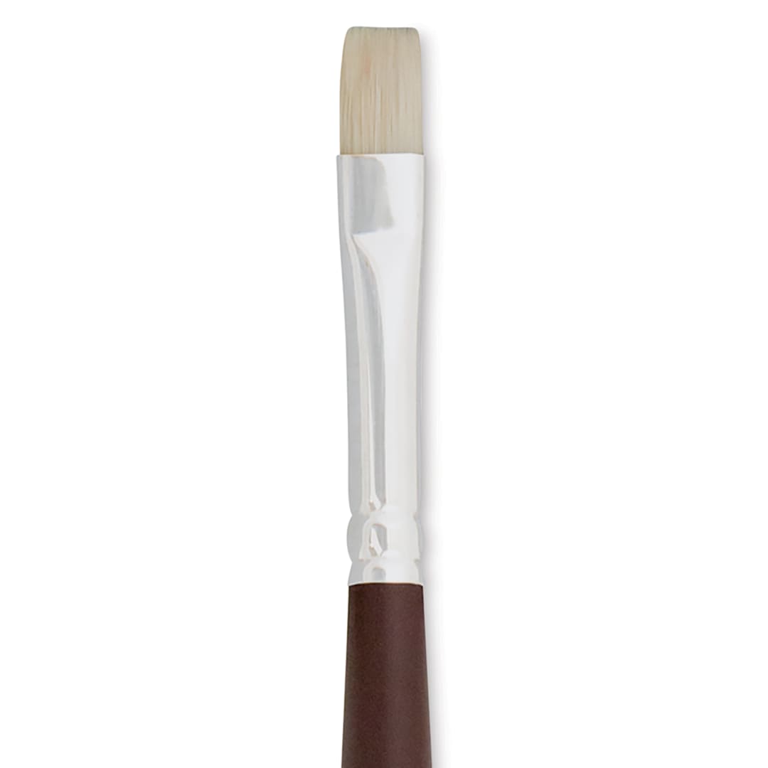 Open in modal - Silver Brush Silverstone Premium White Hog Bristle Brush - Bright, Long Handle, Size 3 close up