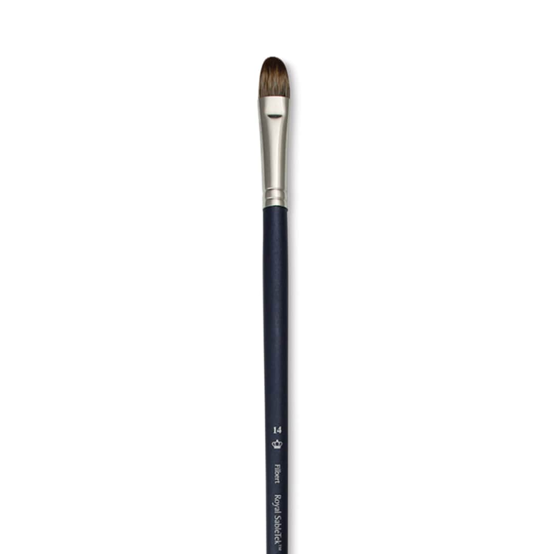 Open in modal - Royal & Langnickel SableTek Brush - Filbert, Long Handle, Size 14