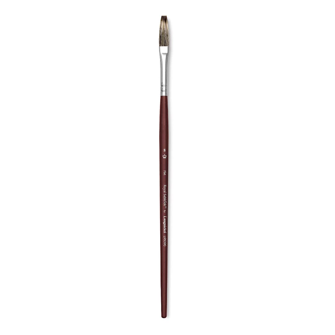 Open in modal - Royal & Langnickel SableTek Brush - Flat, Short Handle, Size 8