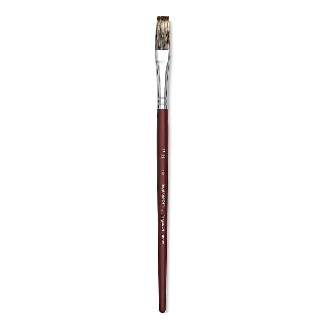 Open in modal - Royal & Langnickel SableTek Brush - Flat, Short Handle, Size 12