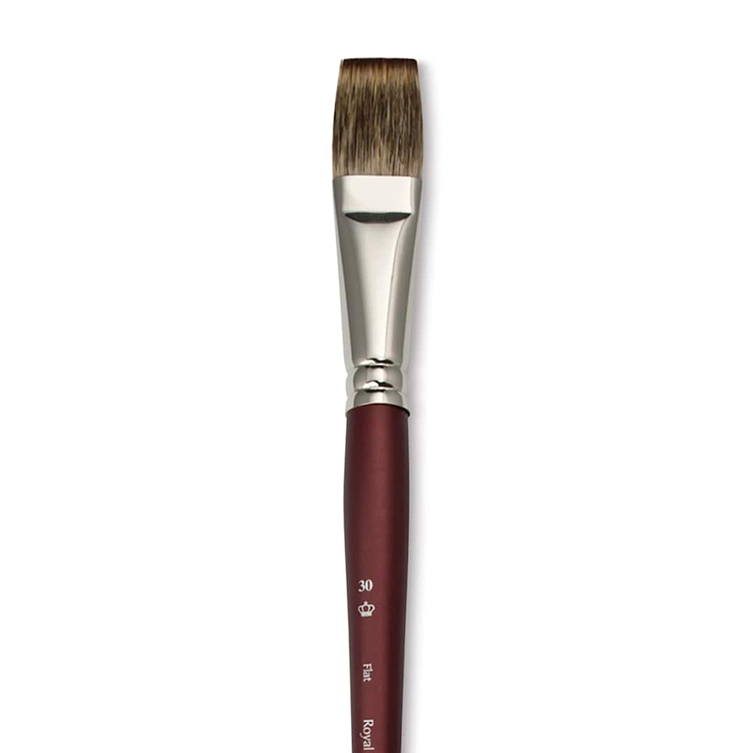Open in modal - Royal & Langnickel SableTek Brush - Flat, Short Handle, Size 30