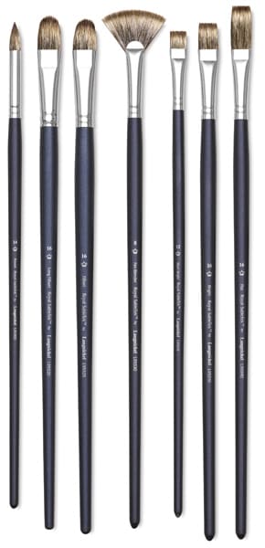 Open in modal - Royal Langnickel SableTek Brushes - Assorted long handled brushes shown upright