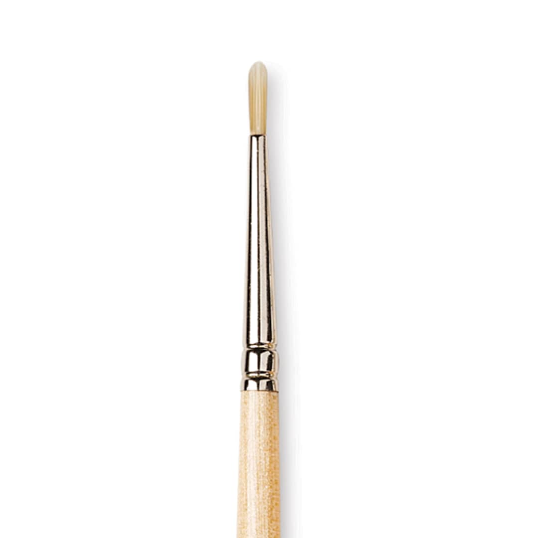 Open in modal - Da Vinci Chuneo Synthetic Hog Bristle Brush - Round, Size 1, Long Handle (Close-up)