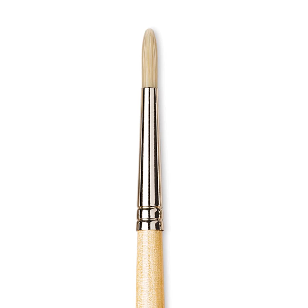 Open in modal - Da Vinci Chuneo Synthetic Hog Bristle Brush - Closeup of Size 6 Round Brush