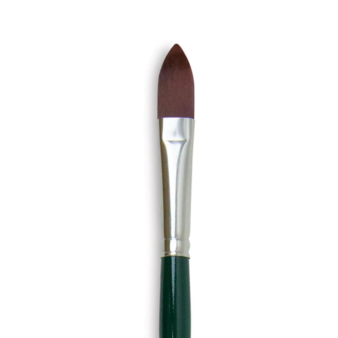 Open in modal - Silver Brush Ruby Satin Synthetic Brush - Cat's Tongue, Size 8, Long Handle close-up