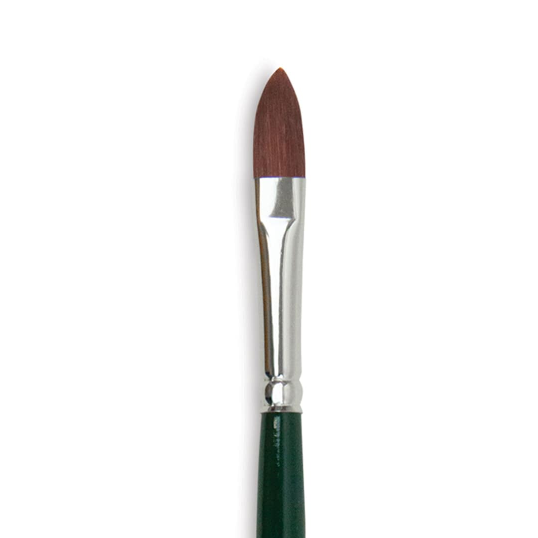 Open in modal - Silver Brush Ruby Satin Synthetic Brush - Cat's Tongue, Size 4, Short Handle close-up