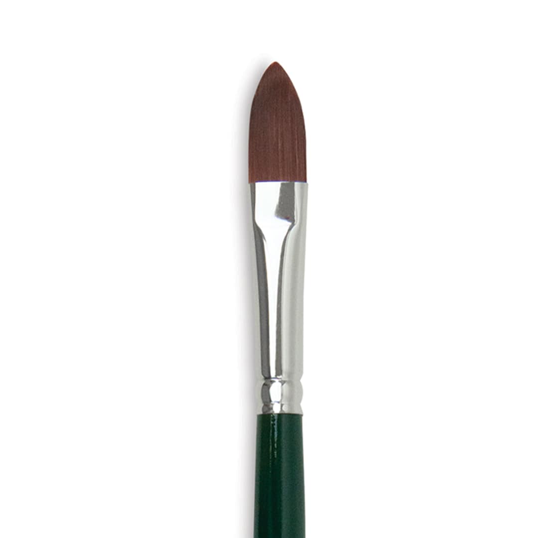 Open in modal - Silver Brush Ruby Satin Synthetic Brush - Cat's Tongue, Size 8, Short Handle (close-up)