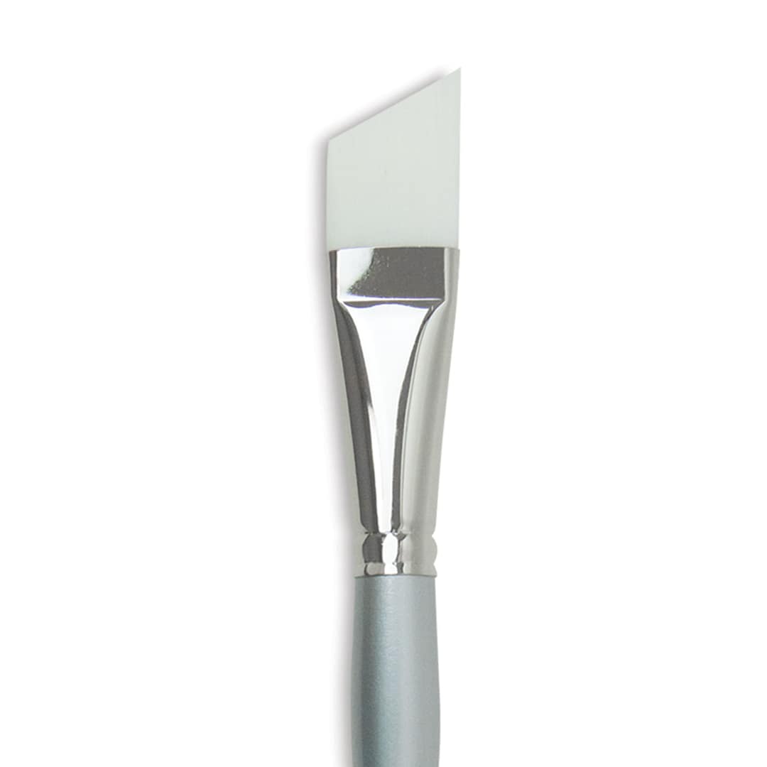 Open in modal - Silver Brush Silverwhite Synthetic Brush - Angular, Short Handle, 1" (close-up)