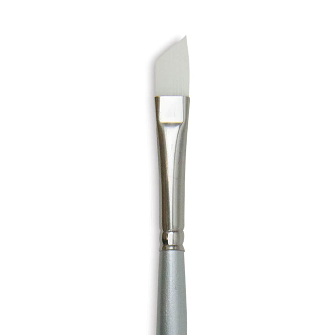 Open in modal - Silver Brush Silverwhite Synthetic Brush - Angular, Short Handle, 3/8" (close-up)
