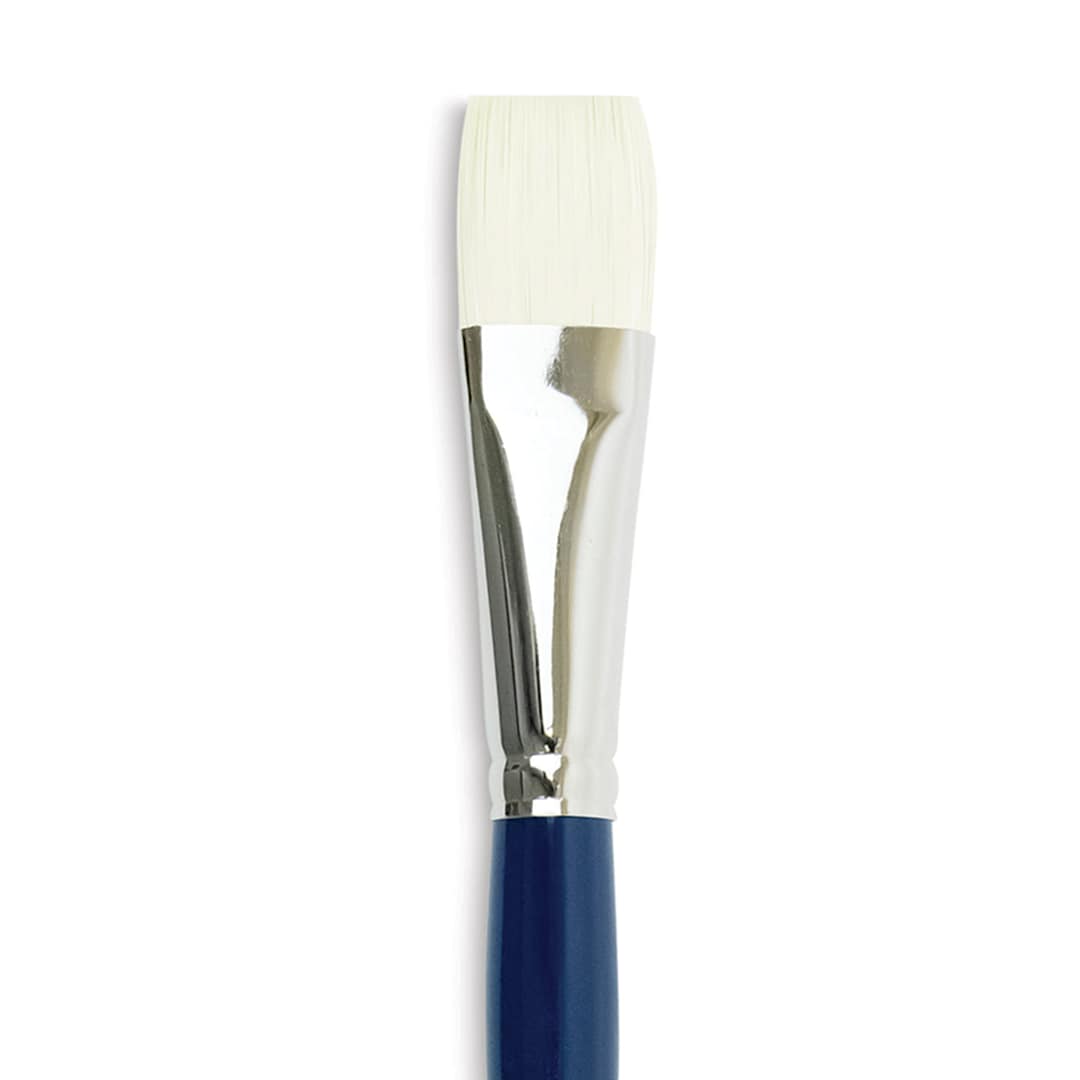 Open in modal - Silver Brush Bristlon Stiff White Synthetic Brush - Bright, Size 12, Short Handle (close-up)