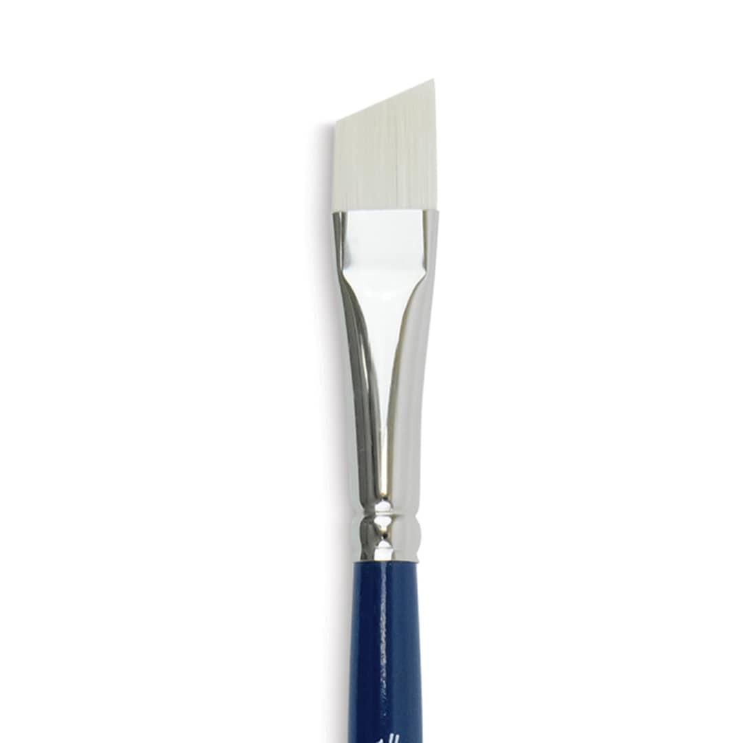 Open in modal - Silver Brush Bristlon Stiff White Synthetic Brush - Angle, Size 1/2", Short Handle (close-up)