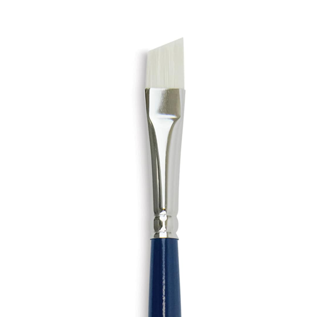 Open in modal - Silver Brush Bristlon Stiff White Synthetic Brush - Angle, Size 3/8", Short Handle (close-up)