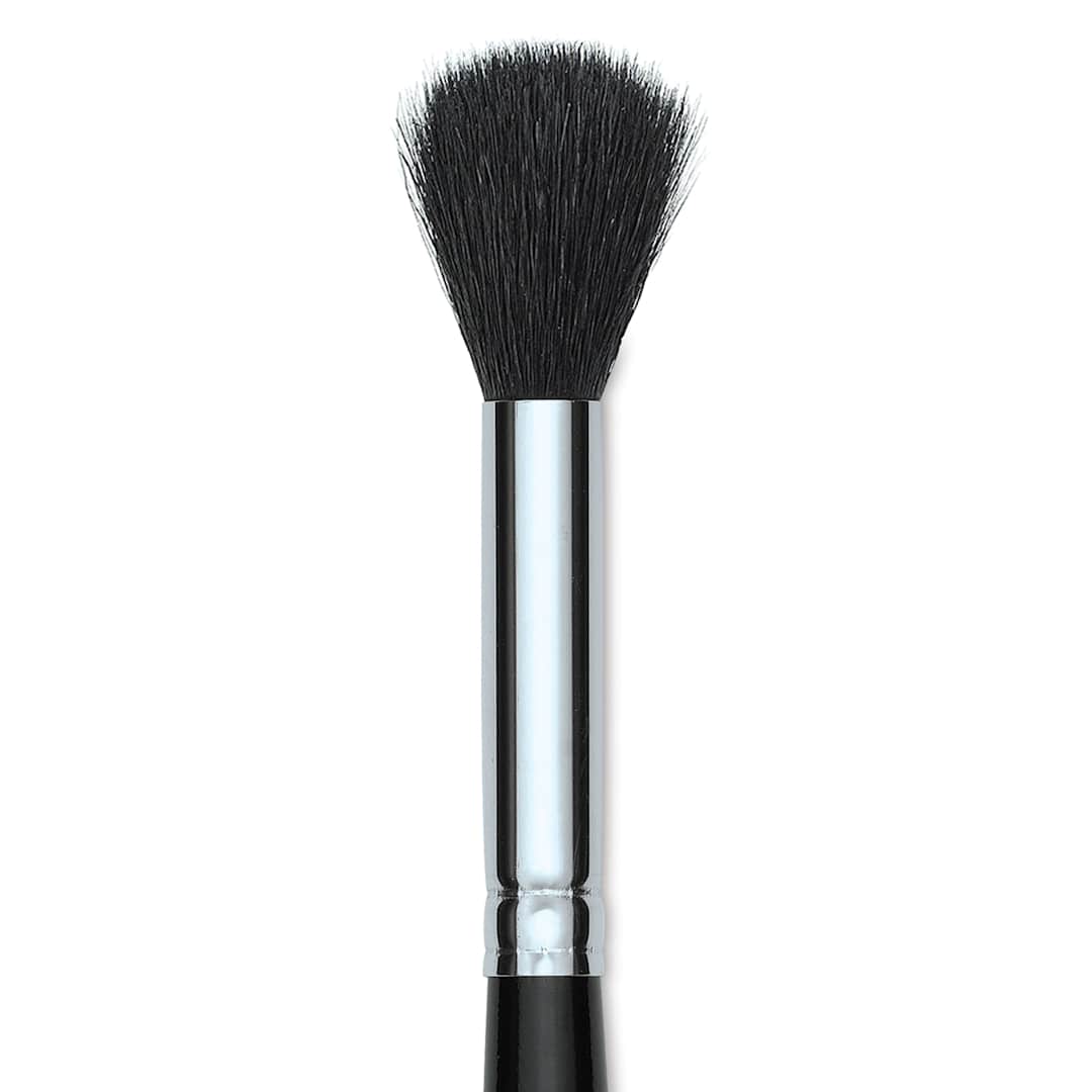 Open in modal - Silver Brush Black Goat Silver Mop Brush - Round, Size 10, Short Handle (close-up)