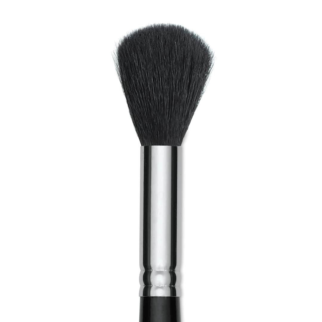 Open in modal - Silver Brush Black Goat Silver Mop Brush - Round, Size 14, Short Handle (close-up)